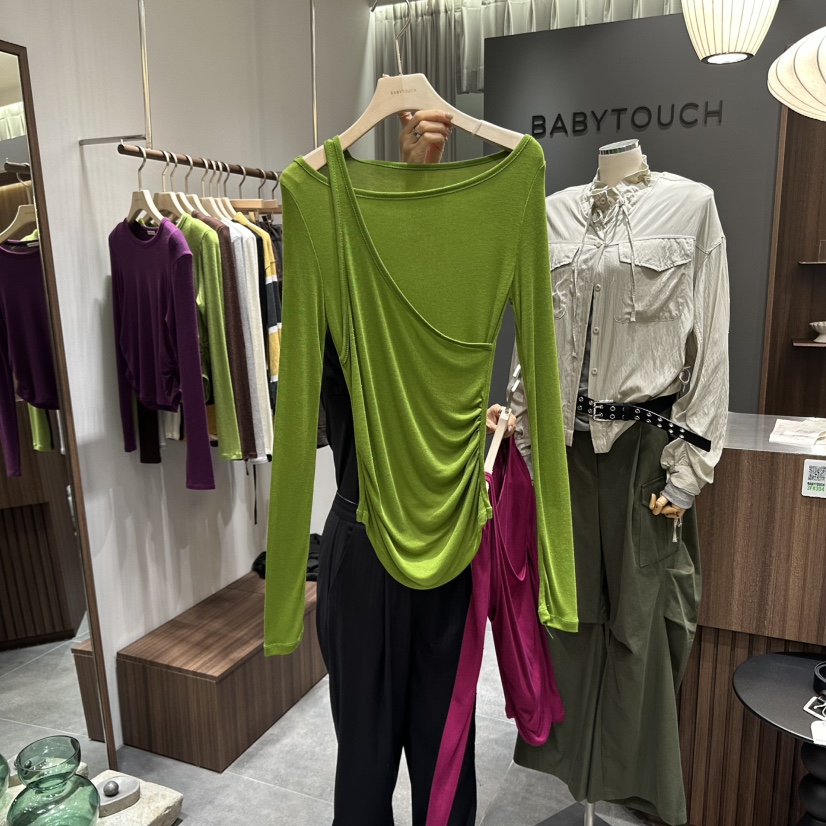 BABYTOUCH東大門㊣直郵女裝新品真品25秋冬長袖T恤天絲雙層BABYTOUCH長袖T恤圖色3