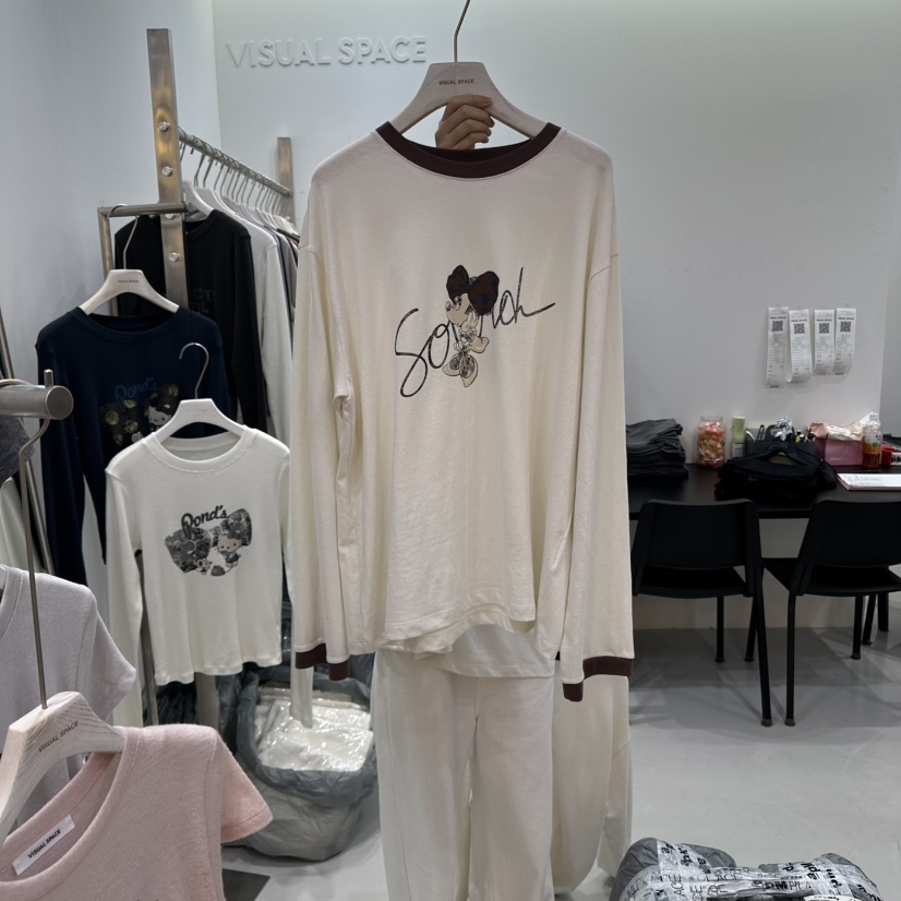 VISUAL SPACE韓國代購㊣女裝新品休閑人氣真品職業長袖T恤VISUAL SPACE長袖T恤
