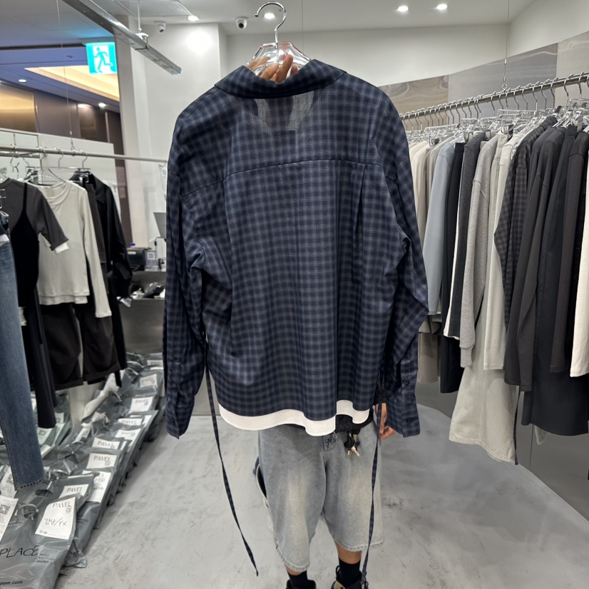PAVEL東大門㊣直郵女裝新品時尚休閑推薦襯衫蕾絲衫假兩件雙層PAVEL襯衫/蕾絲衫