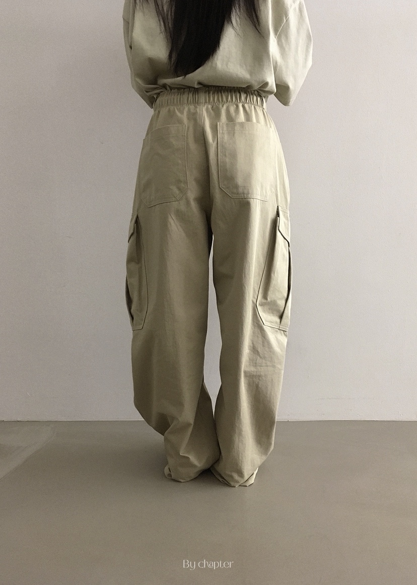 BY CHAPTER東大門㊣代購女裝新款推薦休閑褲斜紋棉布工裝褲Chapter休閑褲