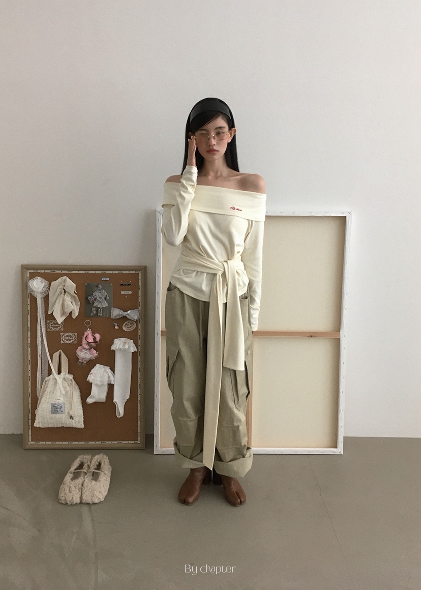 BY CHAPTER東大門㊣代購女裝新款推薦休閑褲斜紋棉布工裝褲Chapter休閑褲
