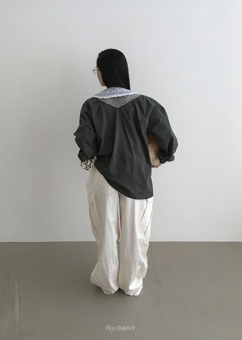 BY CHAPTER東大門㊣代購女裝新款推薦休閑褲斜紋棉布工裝褲Chapter休閑褲