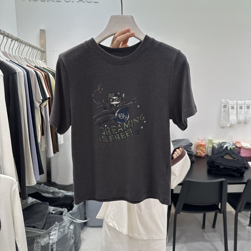 VISUAL SPACE韓國直郵㊣女裝新品人氣時尚職業熱賣真品T恤VISUAL SPACET恤圖色3
