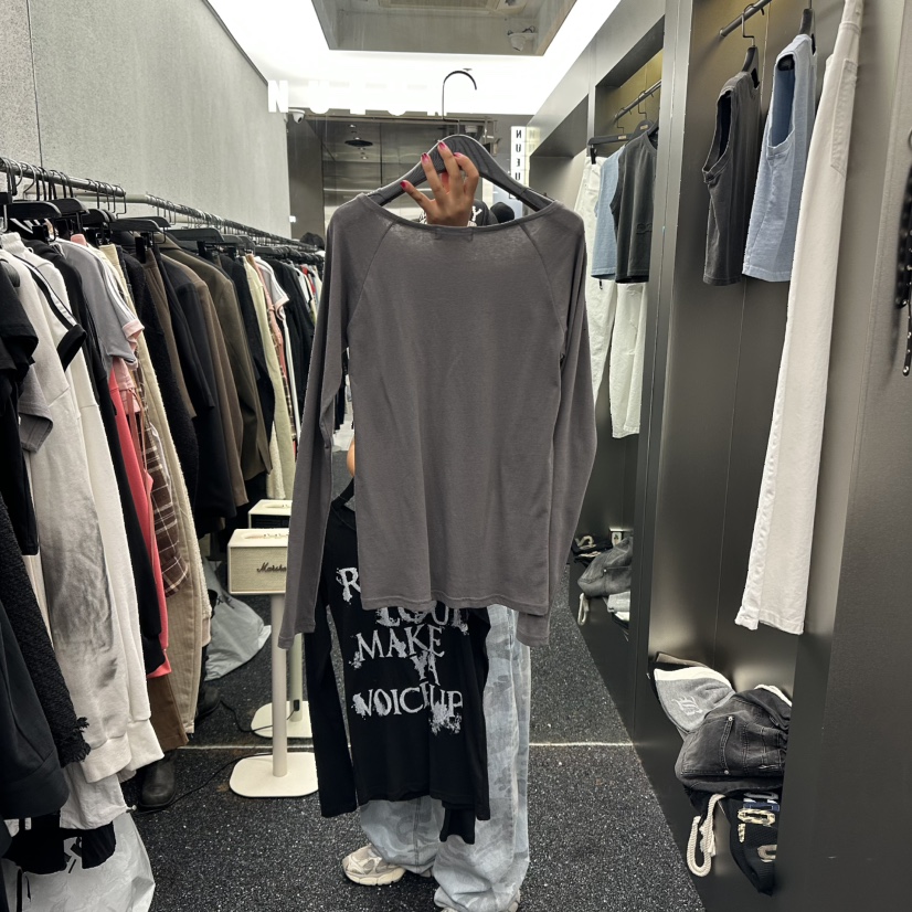 NUEUN東大門㊣實拍女士新品推薦時尚真品人氣職業長袖T恤寬松NUEUN/SEEOT長袖T恤