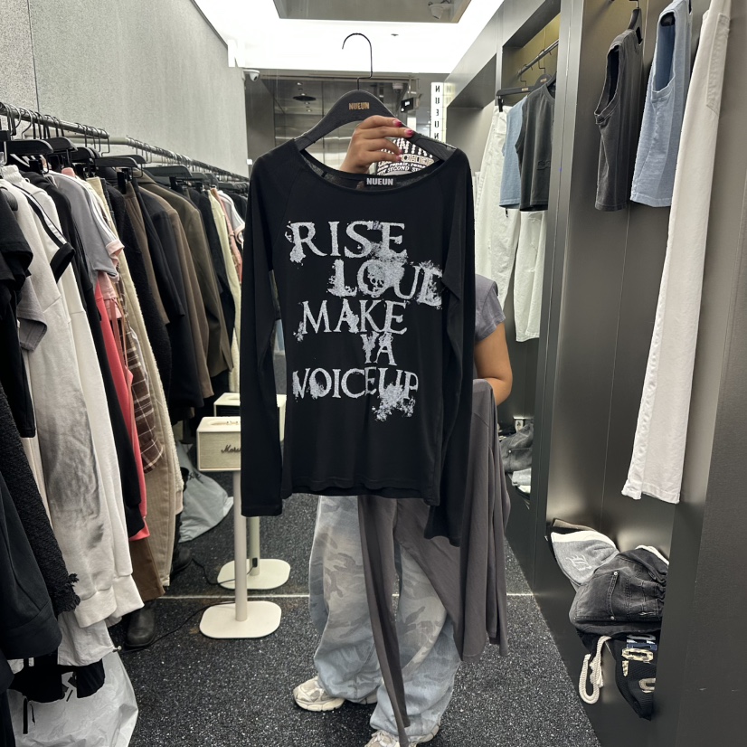 NUEUN東大門㊣實拍女士新品推薦時尚真品人氣職業長袖T恤寬松NUEUN/SEEOT長袖T恤圖色2