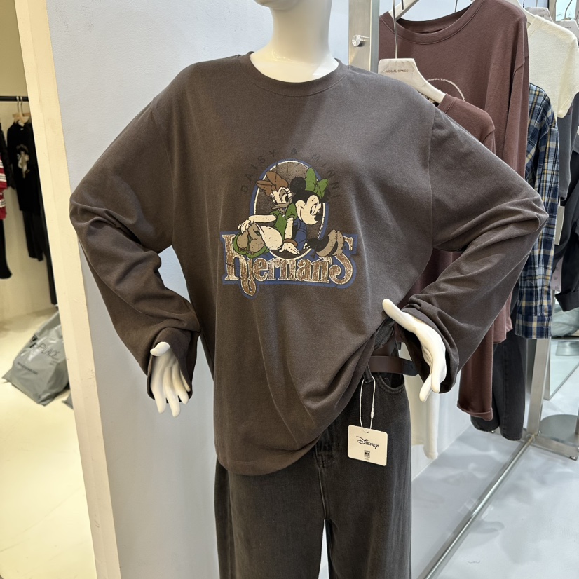 VISUAL SPACE東大門㊣實拍女士新品25秋冬時尚真品長袖T恤VISUAL SPACE長袖T恤