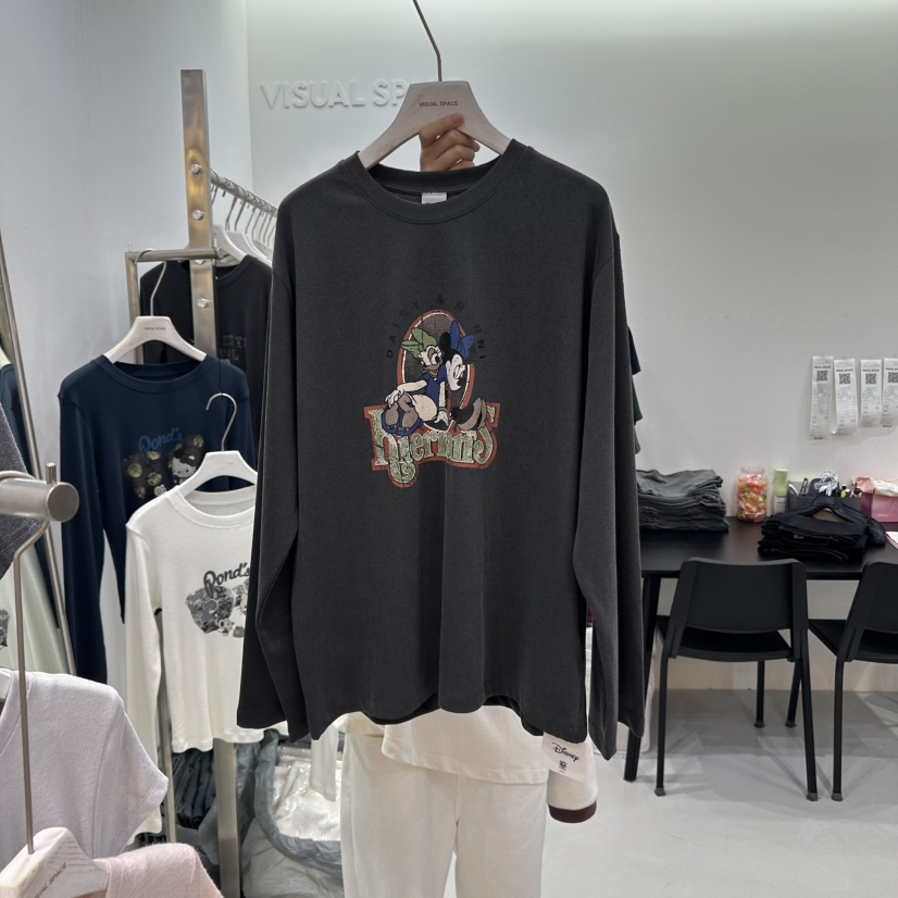 VISUAL SPACE東大門㊣實拍女士新品25秋冬時尚真品長袖T恤VISUAL SPACE長袖T恤圖色2