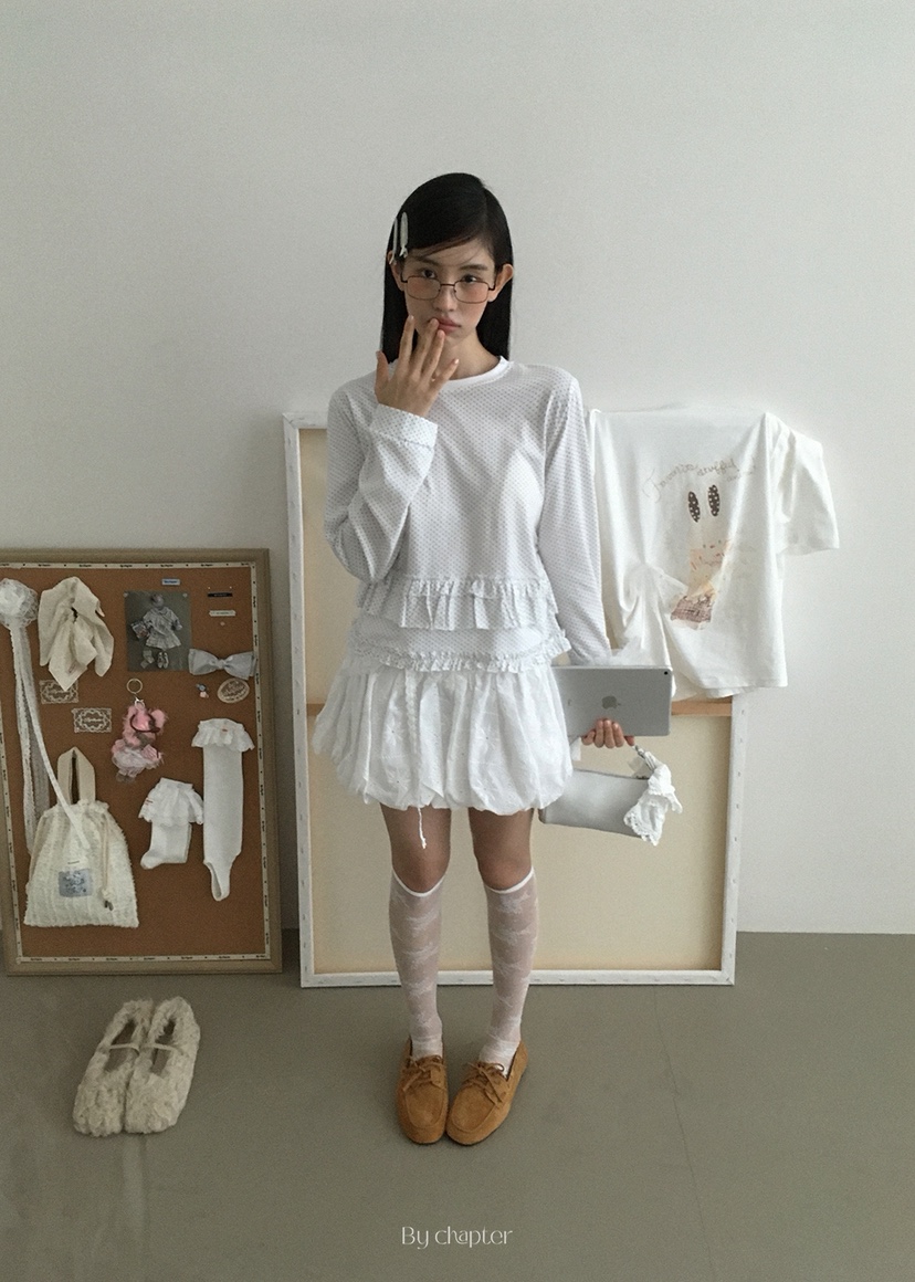 BY CHAPTER韓國代購㊣女裝新品25秋冬休閑職業時尚長袖T恤Chapter長袖T恤圖色4