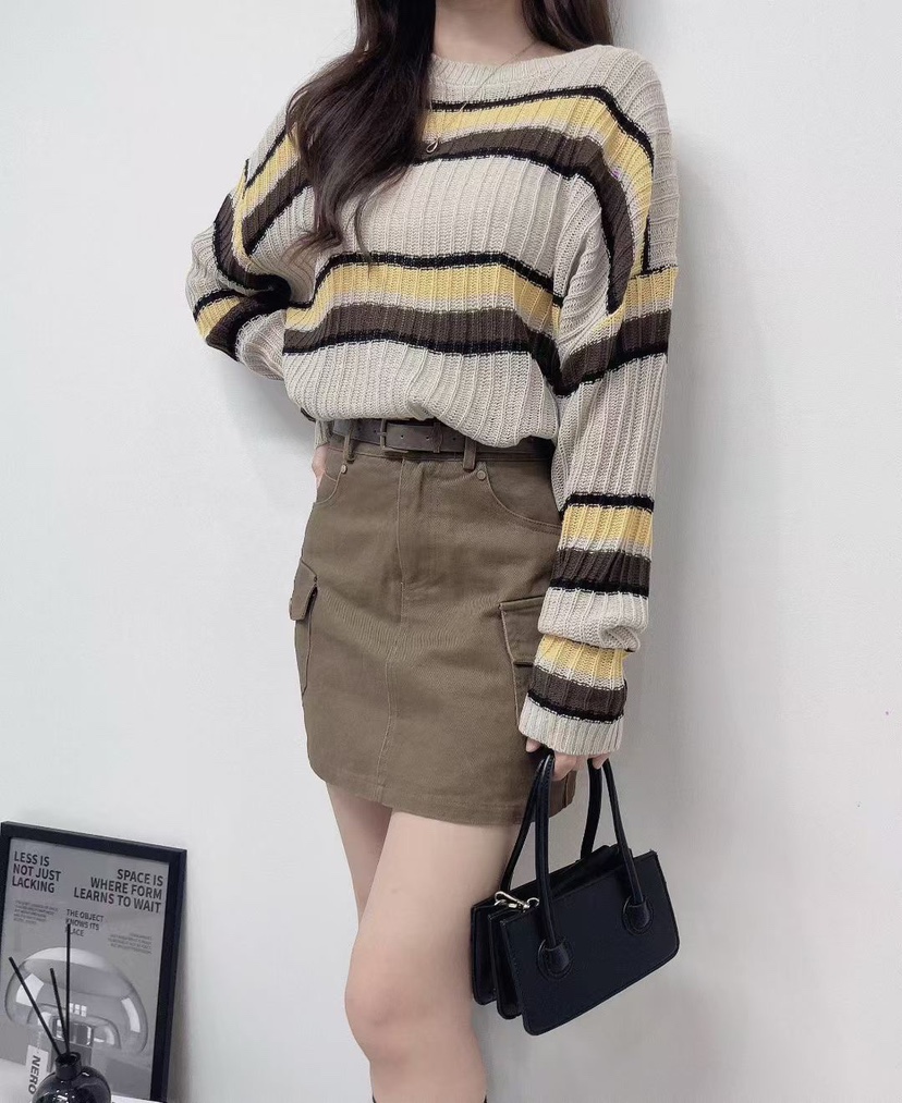 LULULALLA東大門㊣實拍女裝新品熱賣25秋冬人氣針織衫單排扣LULULALLA針織衫圖色2