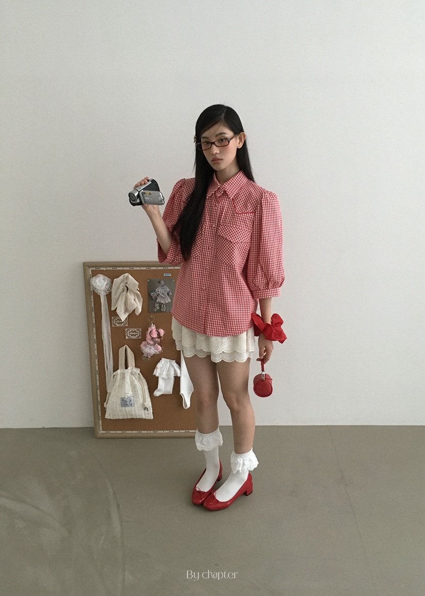 BY CHAPTER韓國代購㊣女士新品真品職業人氣熱賣襯衫蕾絲衫Chapter襯衫/蕾絲衫