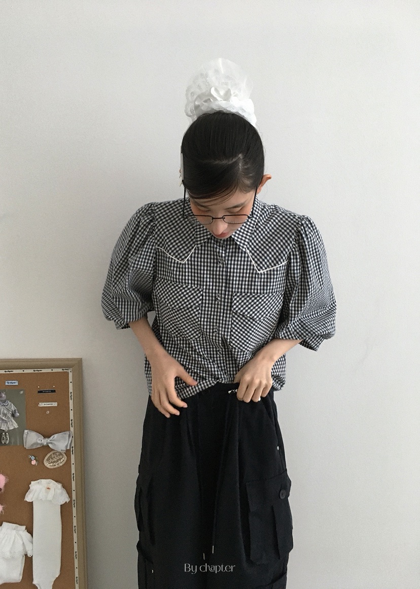 BY CHAPTER韓國代購㊣女士新品真品職業人氣熱賣襯衫蕾絲衫Chapter襯衫/蕾絲衫