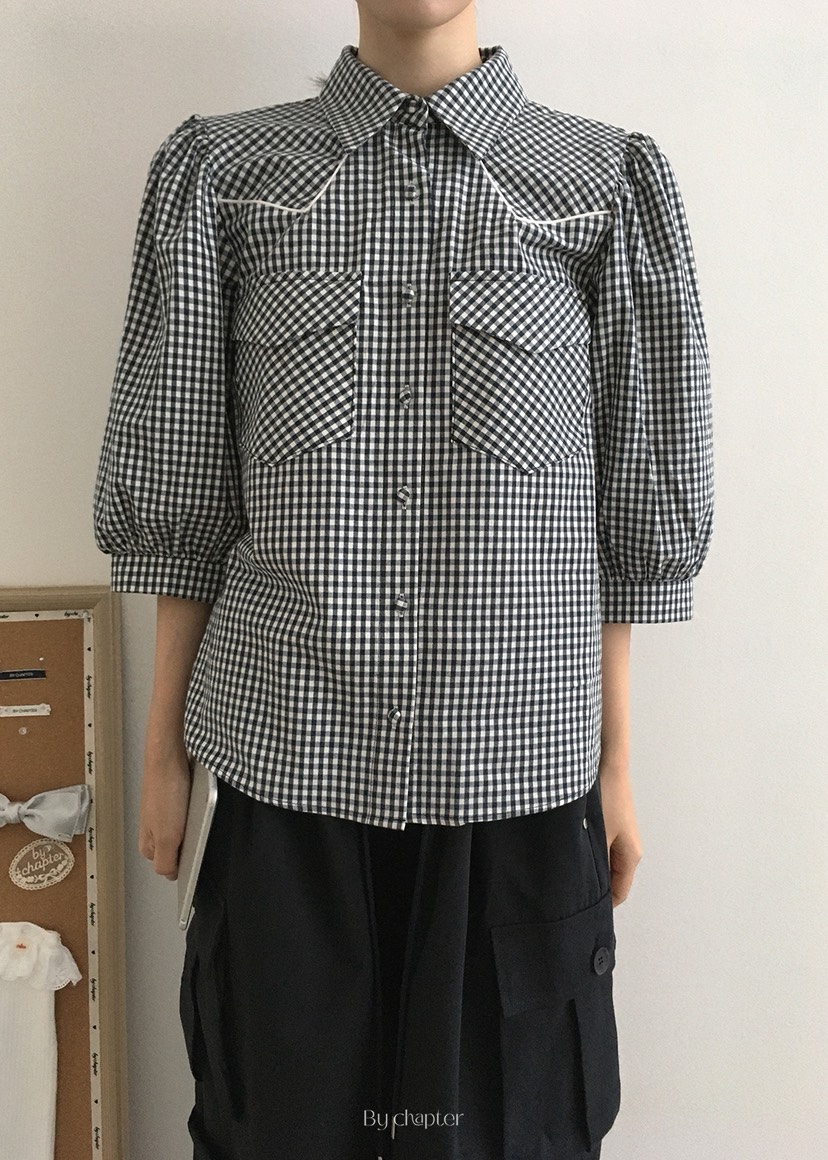 BY CHAPTER韓國代購㊣女士新品真品職業人氣熱賣襯衫蕾絲衫Chapter襯衫/蕾絲衫圖色2