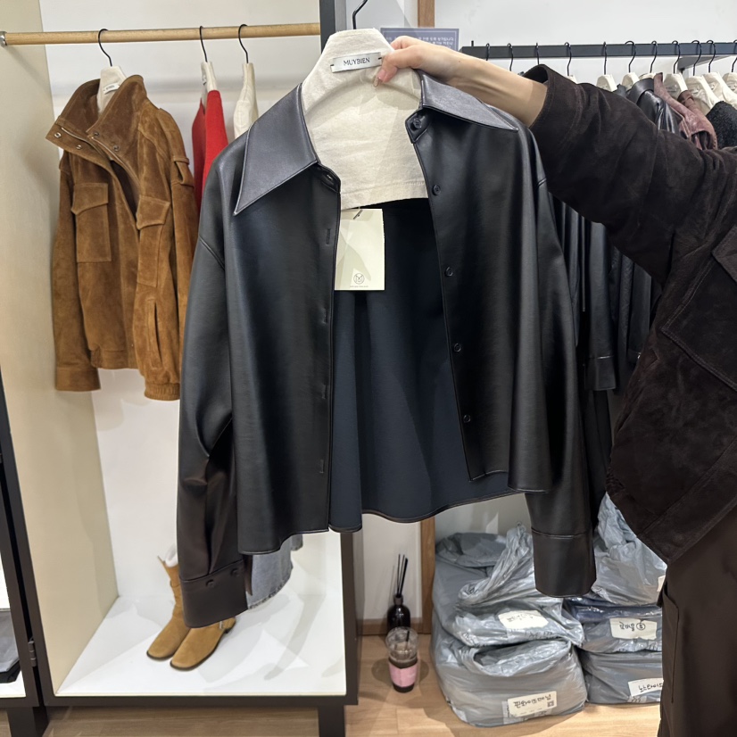 MUYBIEN韓國代購㊣女士新品25秋冬熱賣時尚真品休閑人氣夾克MUYBIEN夾克