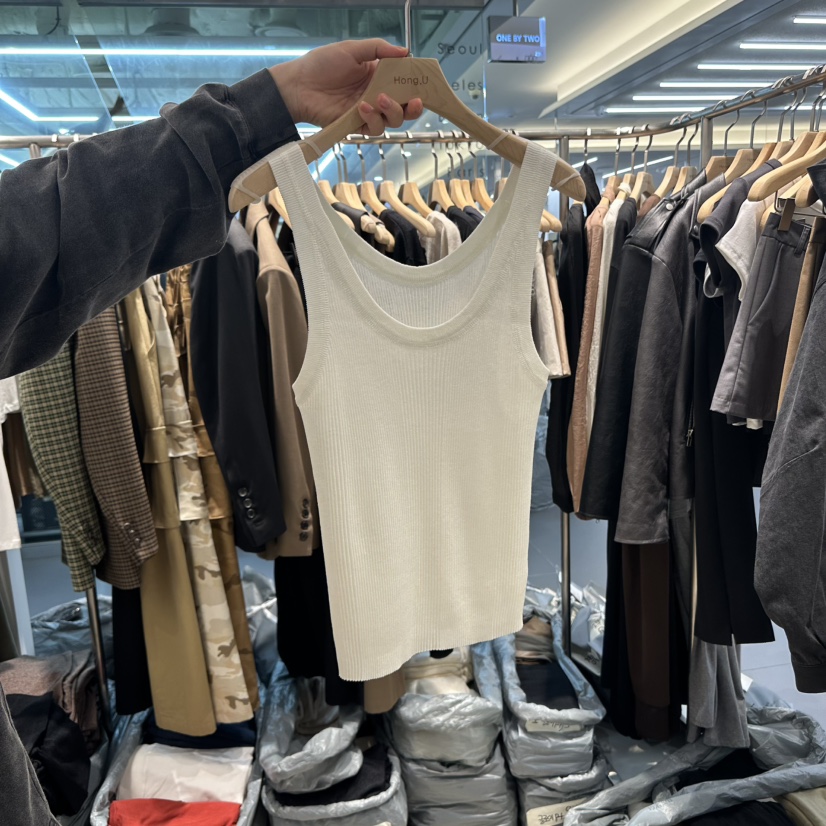 HONG.U韓國代購㊣女裝新品熱賣25秋冬推薦真品吊帶背心羊毛HONG.U吊帶/背心