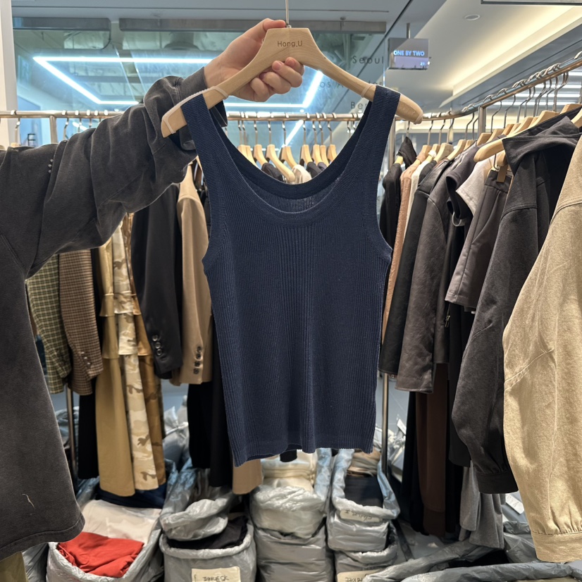 HONG.U韓國代購㊣女裝新品熱賣25秋冬推薦真品吊帶背心羊毛HONG.U吊帶/背心圖色3