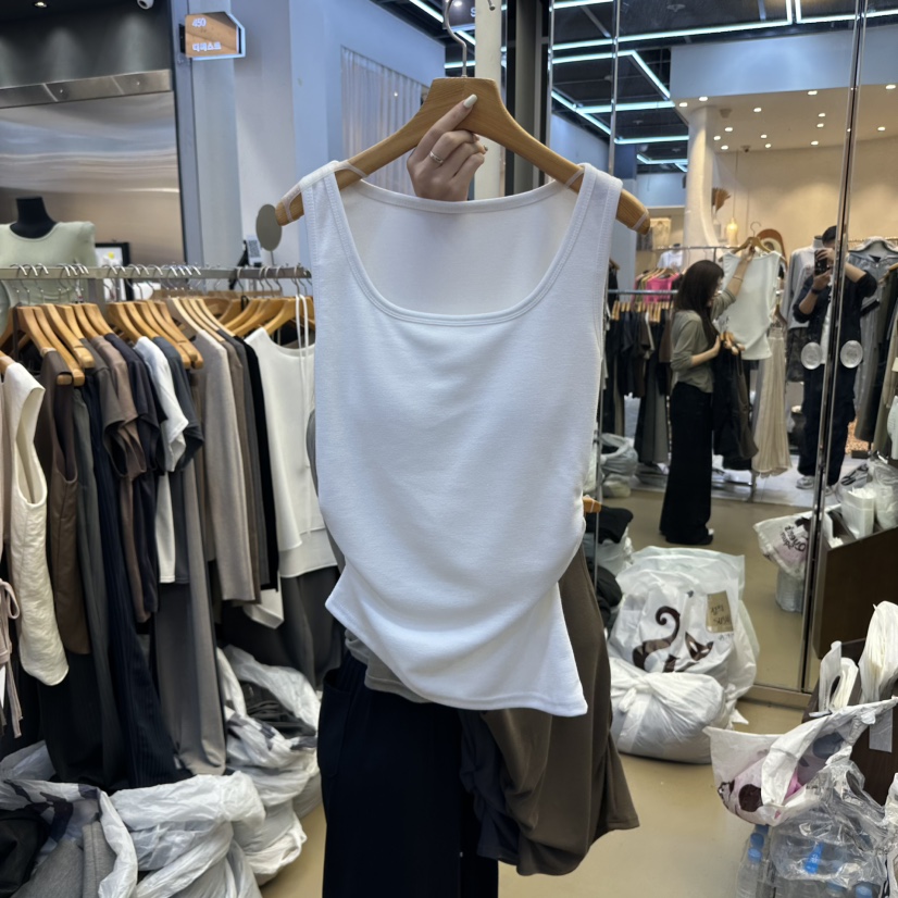 SANS東大門㊣直郵女裝新品人氣休閑25秋冬熱賣吊帶背心褶皺SANS吊帶/背心