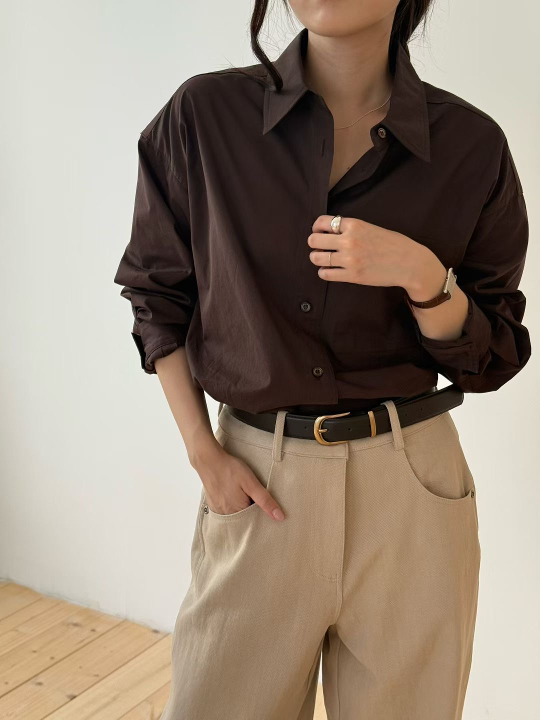 AMYGRACE東大門㊣代購女士新品25秋冬職業真品時尚襯衫蕾絲衫AMYGRACE襯衫/蕾絲衫圖色2