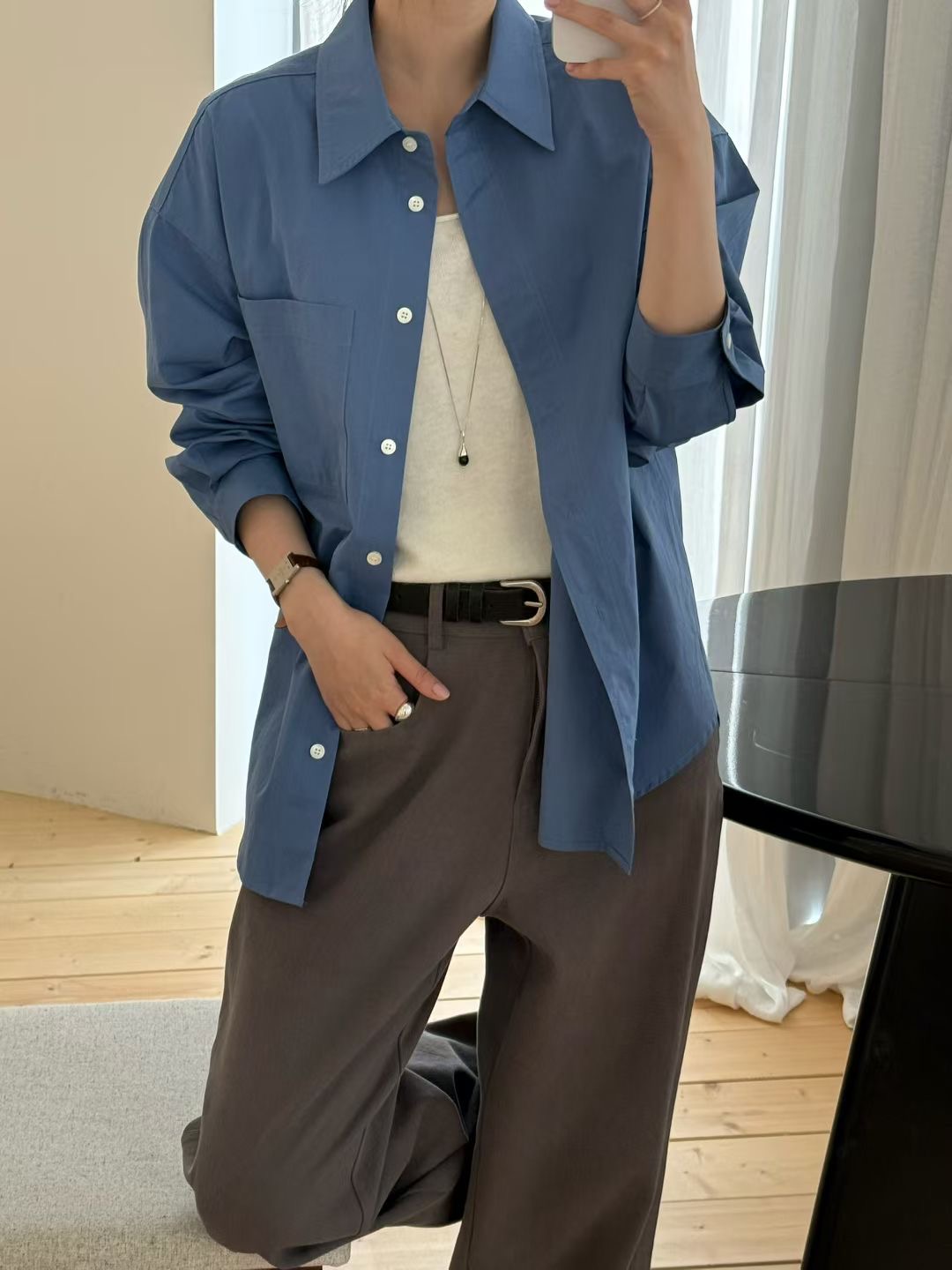 AMYGRACE東大門㊣代購女士新品25秋冬職業真品時尚襯衫蕾絲衫AMYGRACE襯衫/蕾絲衫圖色3