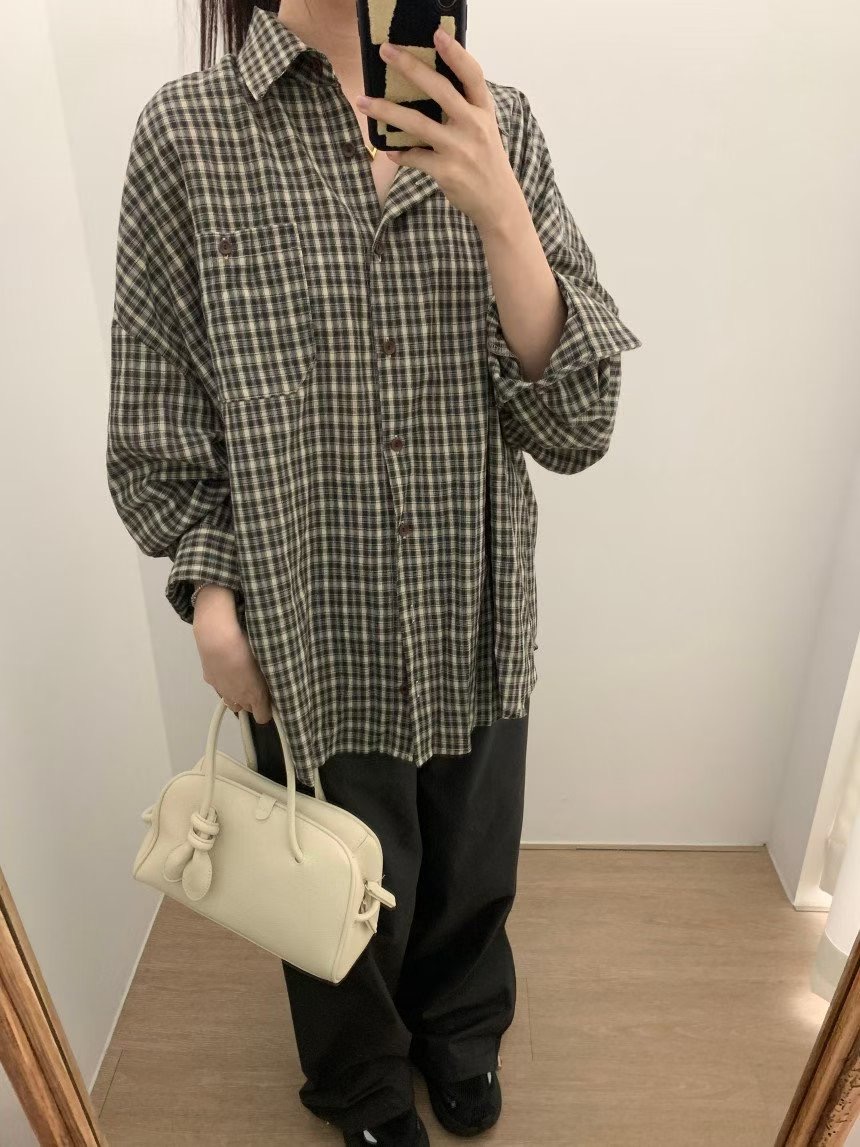 CRISPY CHIPS東大門㊣直郵女裝新品職業25秋冬人氣襯衫蕾絲衫BLACKGHOBI襯衫/蕾絲衫圖色2