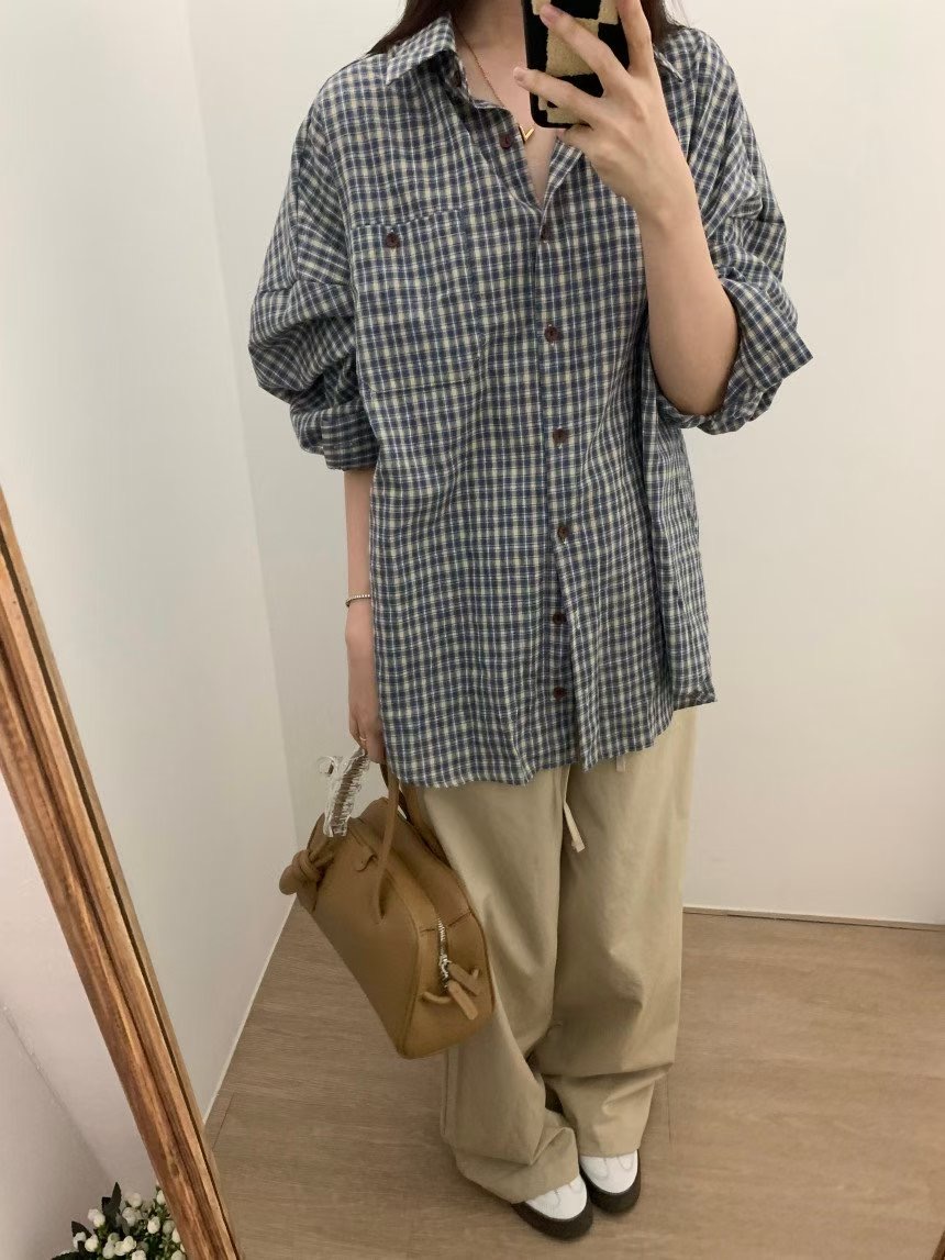 CRISPY CHIPS東大門㊣直郵女裝新品職業25秋冬人氣襯衫蕾絲衫BLACKGHOBI襯衫/蕾絲衫圖色3
