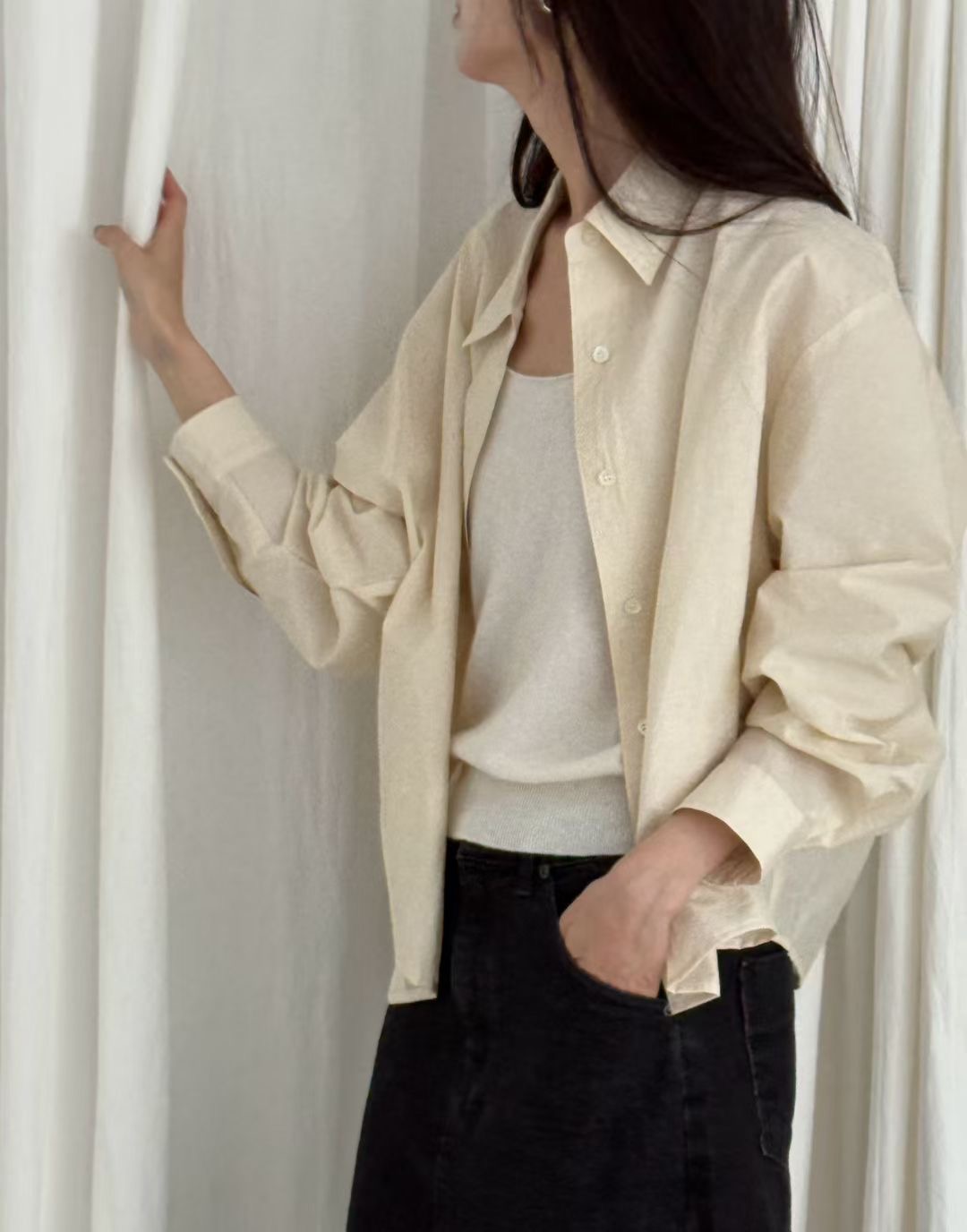AMYGRACE韓國代購㊣女裝新款時尚休閑熱賣真品25秋冬襯衫蕾絲衫AMYGRACE襯衫/蕾絲衫圖色2