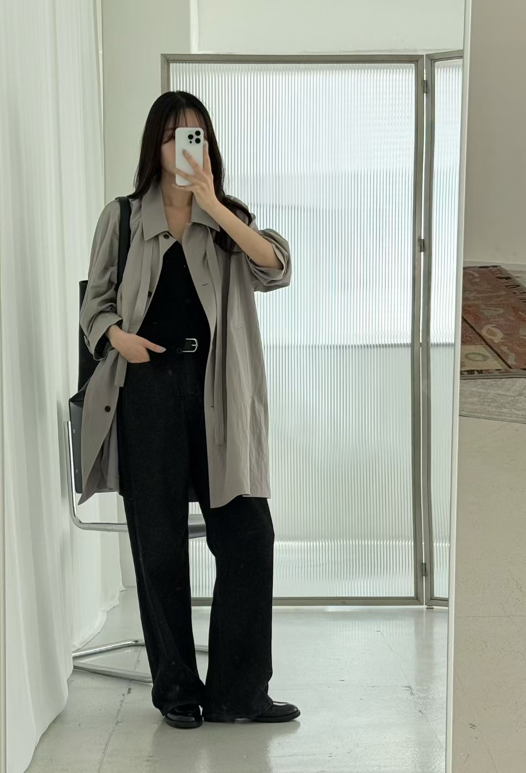 AMYGRACE東大門㊣代購女裝新款時尚25秋冬真品熱賣長款風衣AMYGRACE長款風衣