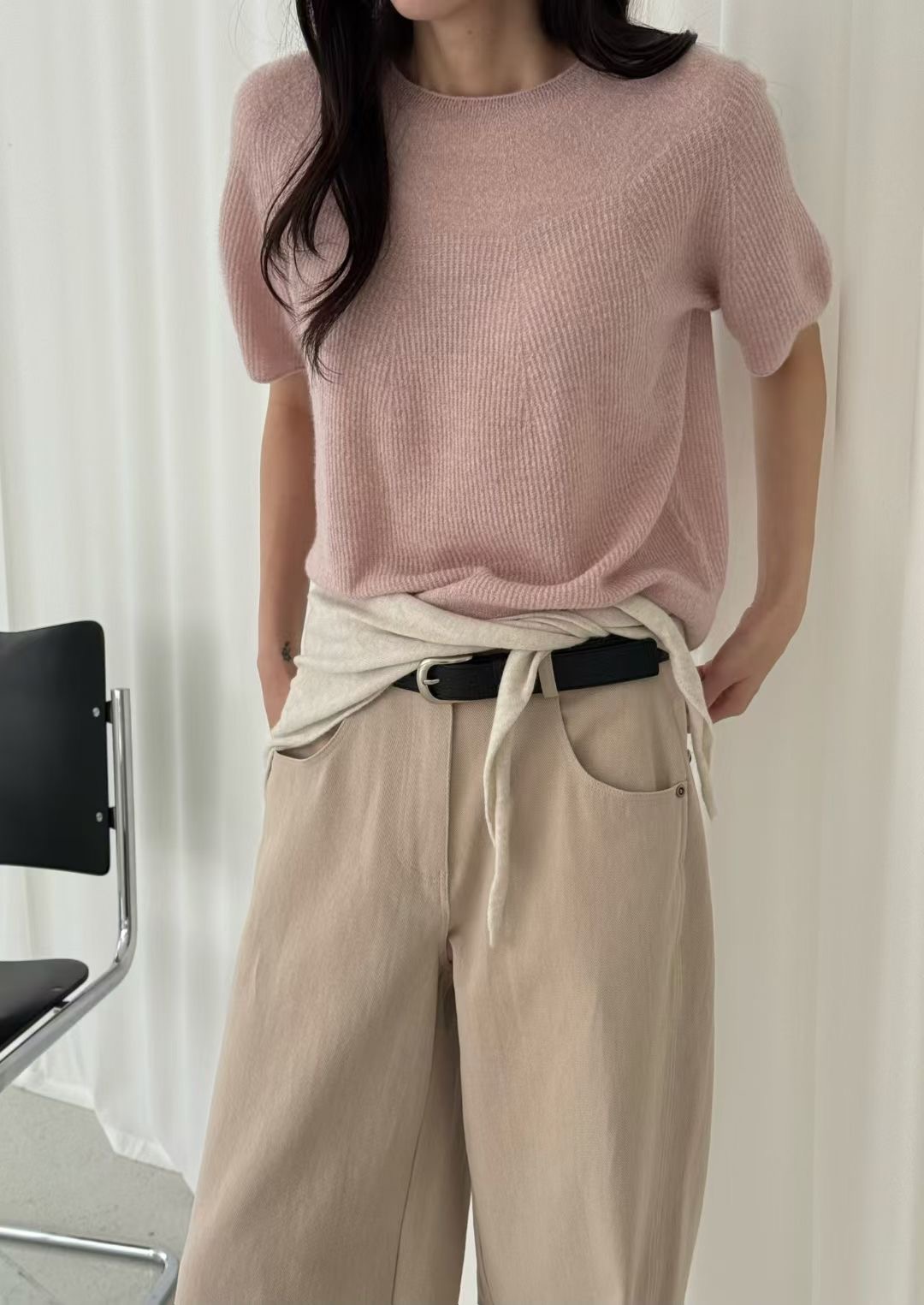 AMYGRACE東大門㊣實拍女士新品人氣真品休閑時尚熱賣針織衫AMYGRACE針織衫圖色1