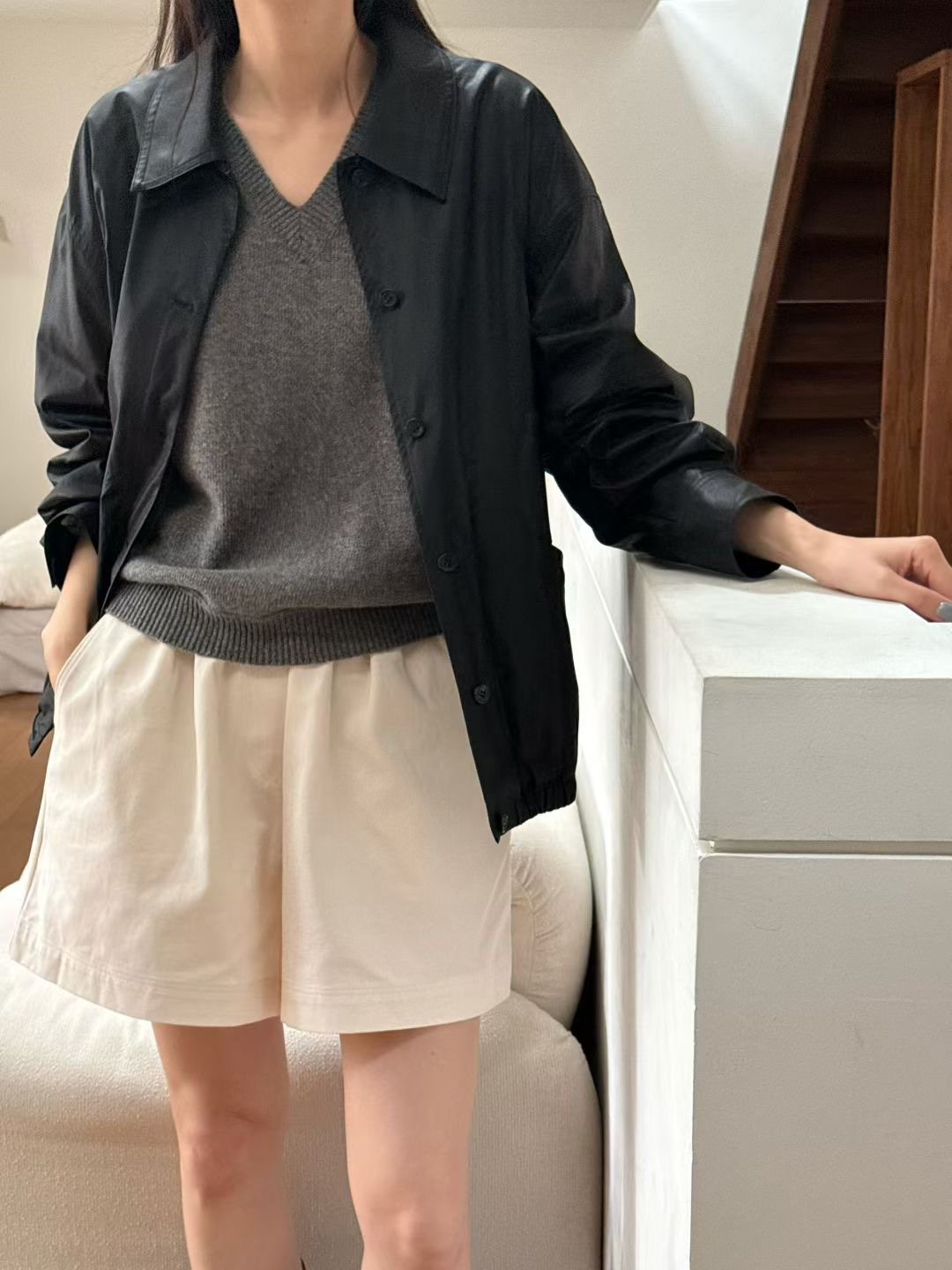 AMYGRACE韓國直郵㊣女裝新品熱賣時尚職業推薦25秋冬休閑夾克AMYGRACE夾克