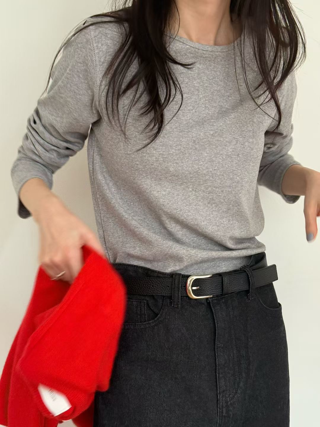 AMYGRACE韓國直郵㊣女裝新款休閑時尚25秋冬推薦真品長袖T恤AMYGRACE長袖T恤圖色2