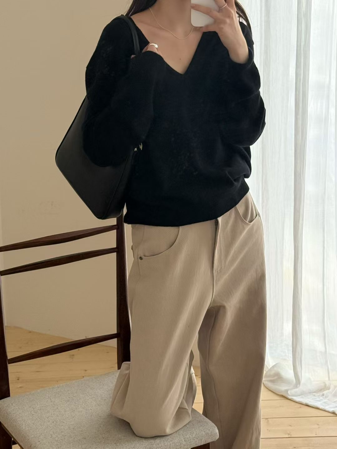 AMYGRACE韓國代購㊣女士新款25秋冬真品推薦人氣職業針織衫AMYGRACE針織衫圖色3