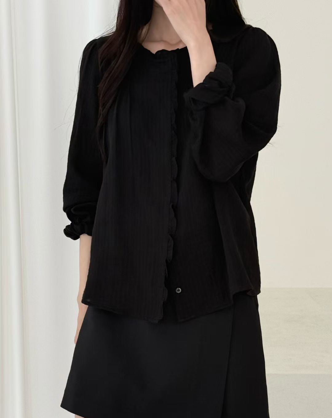 AMYGRACE韓國代購㊣女裝新款人氣職業真品推薦休閑襯衫蕾絲衫AMYGRACE襯衫/蕾絲衫圖色2