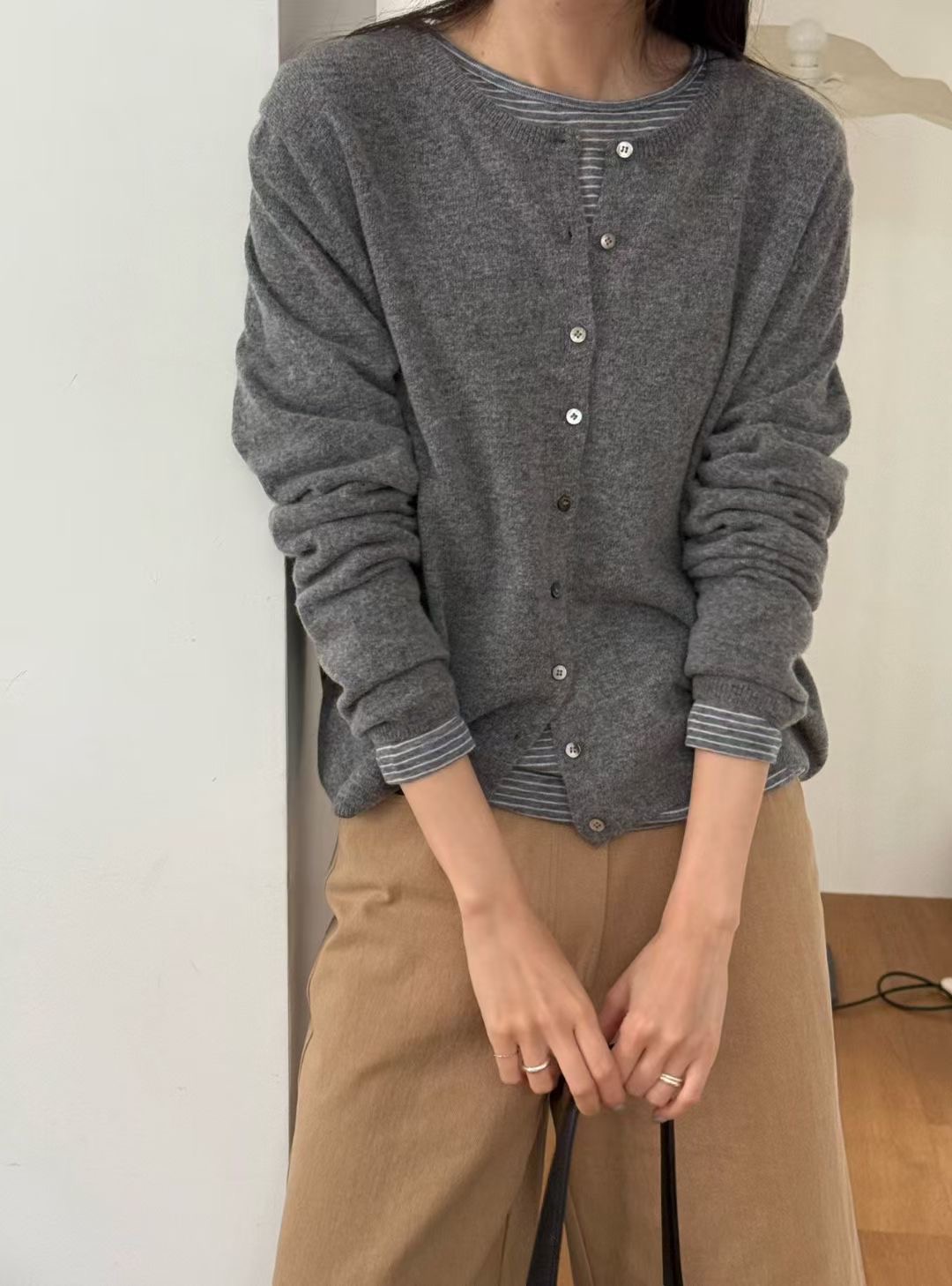 AMYGRACE東大門㊣直郵女士新款25秋冬熱賣真品推薦休閑針織衫AMYGRACE針織衫圖色3