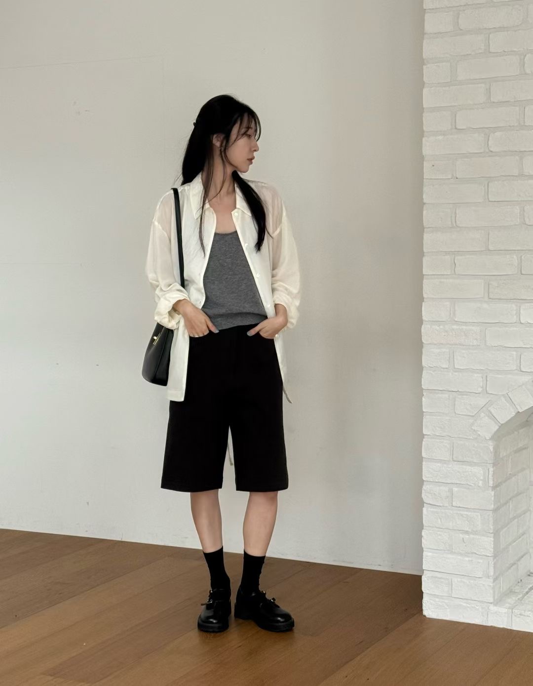 AMYGRACE東大門㊣代購女裝新款時尚人氣職業25秋冬熱賣短褲AMYGRACE短褲