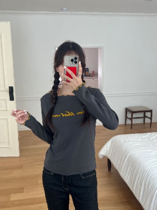 HEY/TO SEWING韓國代購㊣女裝新款人氣熱賣職業休閑長袖T恤BY HEY/TO SEWING長袖T恤