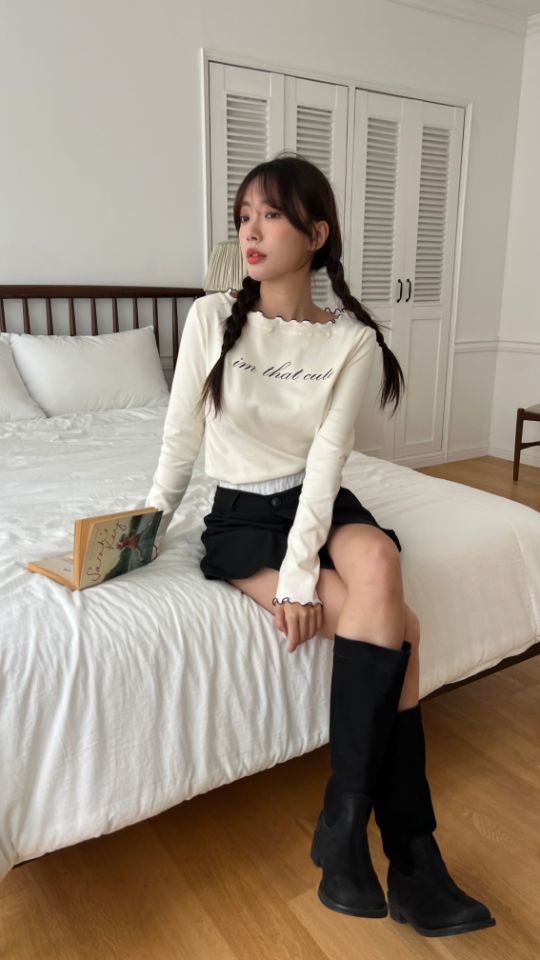 HEY/TO SEWING韓國代購㊣女裝新款人氣熱賣職業休閑長袖T恤BY HEY/TO SEWING長袖T恤