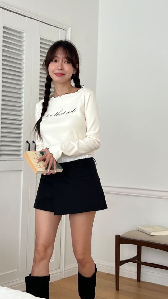 HEY/TO SEWING韓國代購㊣女裝新款人氣熱賣職業休閑長袖T恤BY HEY/TO SEWING長袖T恤
