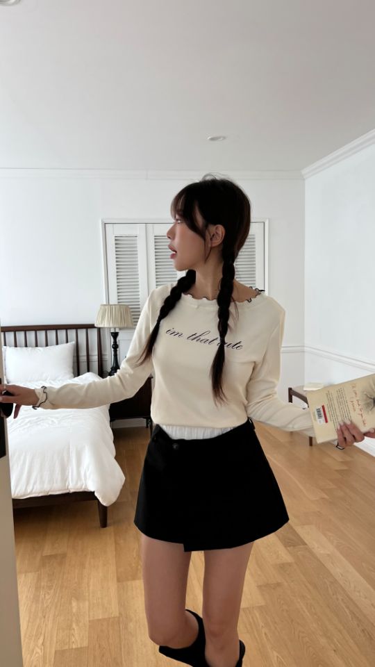HEY/TO SEWING韓國代購㊣女裝新款人氣熱賣職業休閑長袖T恤BY HEY/TO SEWING長袖T恤