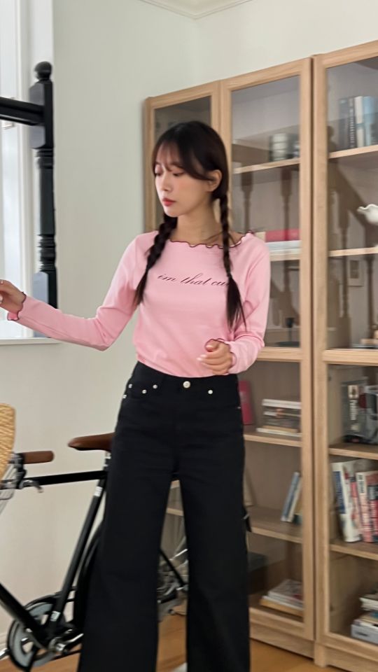 HEY/TO SEWING韓國代購㊣女裝新款人氣熱賣職業休閑長袖T恤BY HEY/TO SEWING長袖T恤