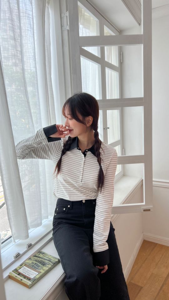 HEY/TO SEWING東大門㊣實拍女士新品真品熱賣職業長袖T恤BY HEY/TO SEWING長袖T恤