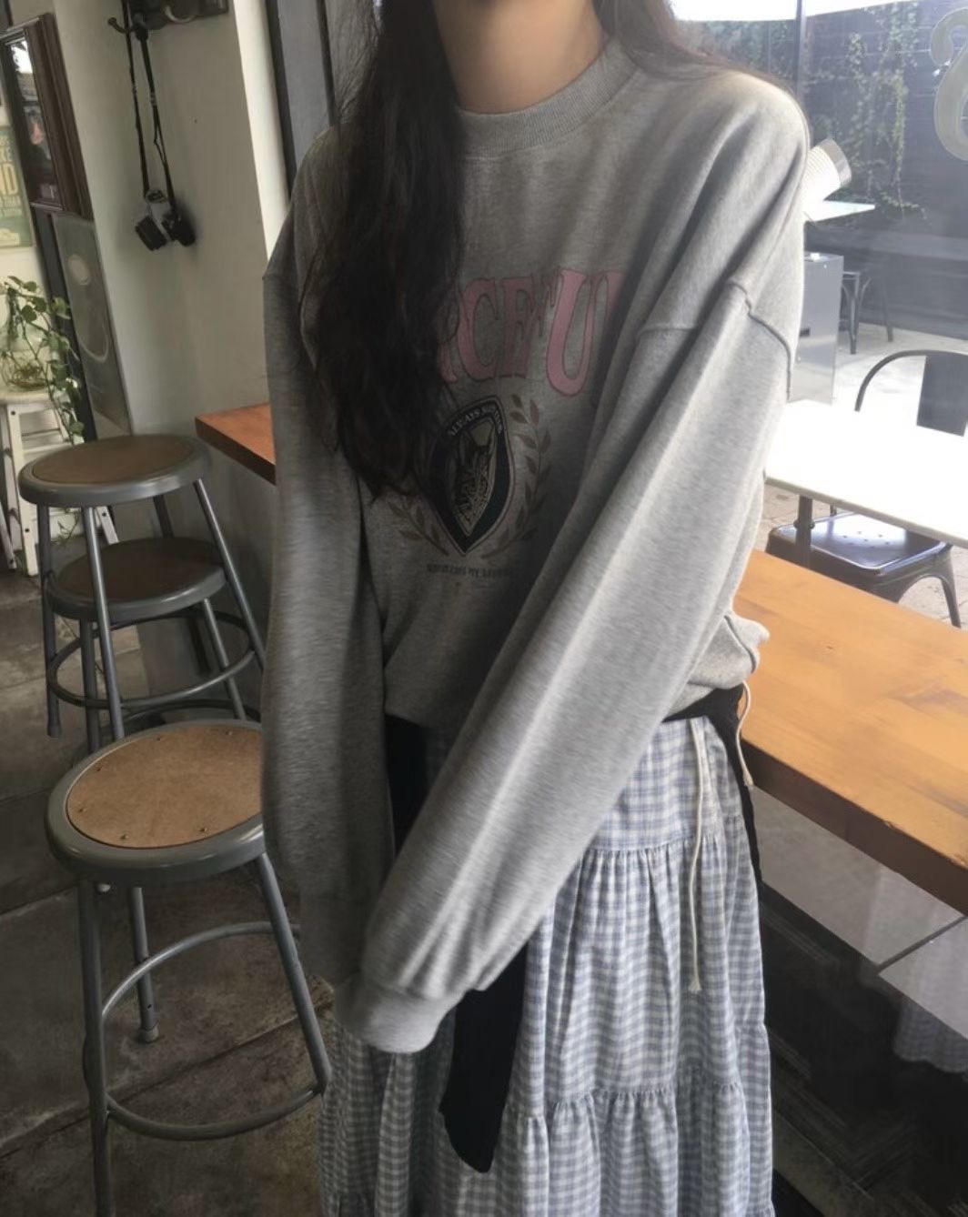 UNCOVER CUBE韓國代購㊣女裝新品熱賣推薦時尚衛衣不含內搭LALAGIRL衛衣