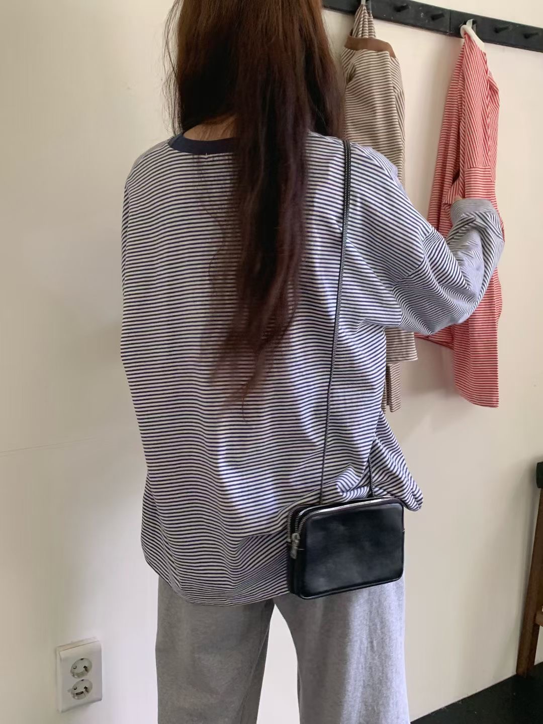 UNCOVER CUBE韓國代購㊣女士新品職業人氣休閑長袖T恤條紋LALAGIRL長袖T恤