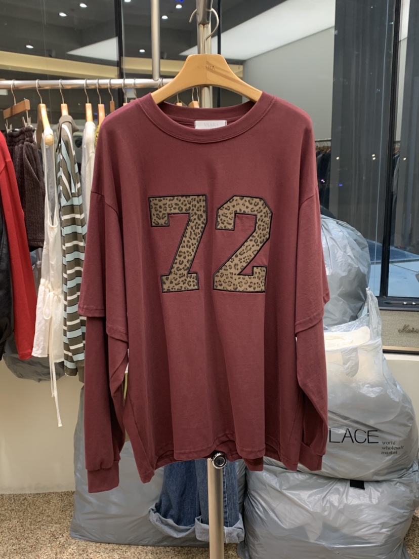 VAARA韓國代購㊣女裝新品人氣熱賣真品25秋冬時尚推薦T恤刺繡VAARAT恤圖色1