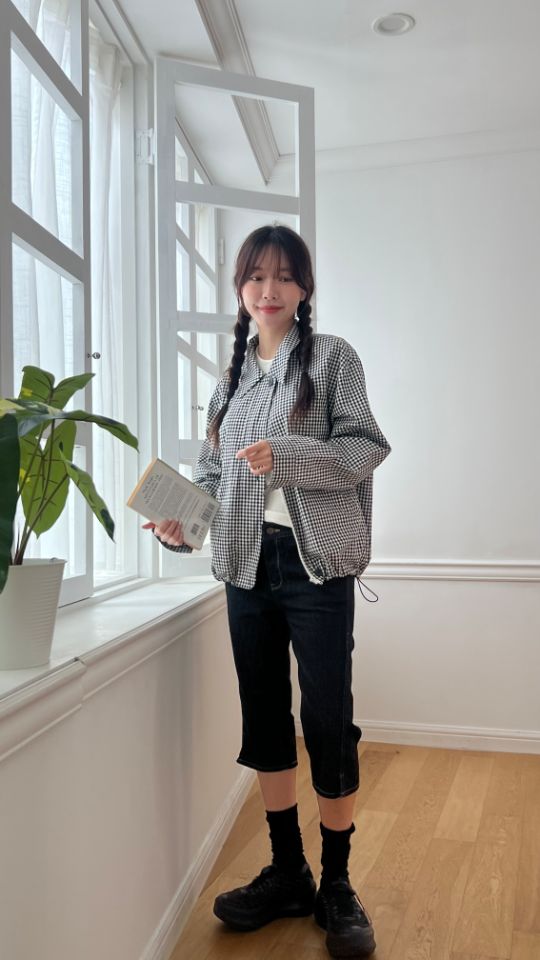 HEY/TO SEWING韓國直郵㊣女士新品25秋冬職業真品夾克格紋BY HEY/TO SEWING夾克