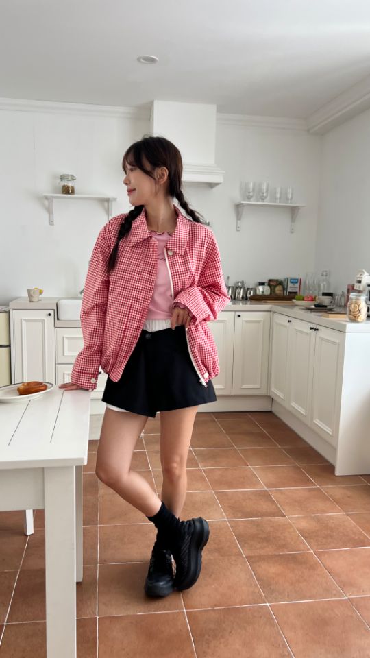 HEY/TO SEWING韓國直郵㊣女士新品25秋冬職業真品夾克格紋BY HEY/TO SEWING夾克