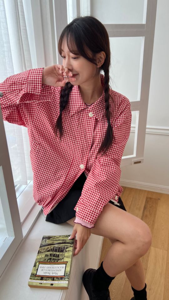 HEY/TO SEWING韓國直郵㊣女士新品25秋冬職業真品夾克格紋BY HEY/TO SEWING夾克
