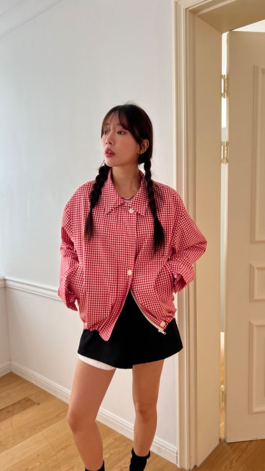 HEY/TO SEWING韓國直郵㊣女士新品25秋冬職業真品夾克格紋BY HEY/TO SEWING夾克圖色2