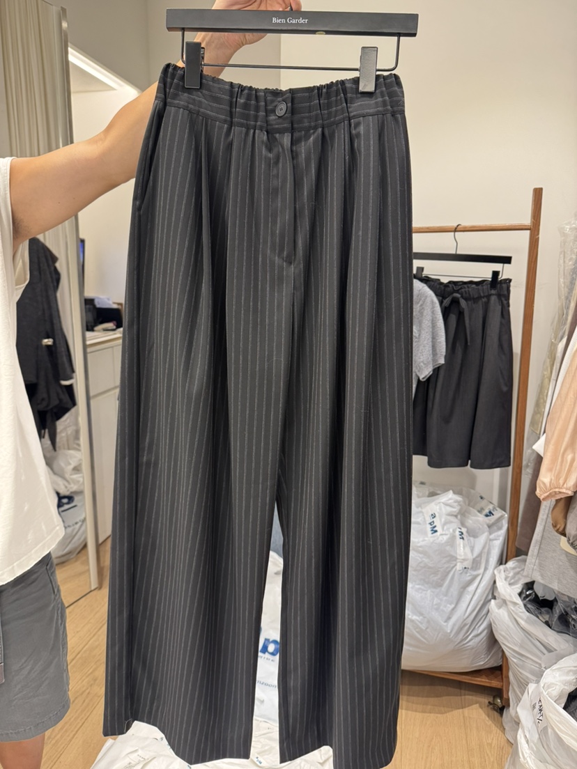 BIEN GARDER東大門㊣代購女裝新品人氣休閑25秋冬休閑褲條紋BIEN GARDER休閑褲