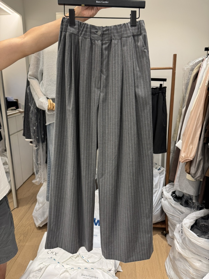 BIEN GARDER東大門㊣代購女裝新品人氣休閑25秋冬休閑褲條紋BIEN GARDER休閑褲圖色2
