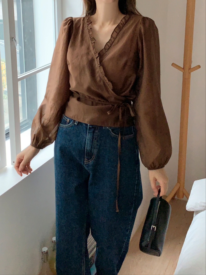 CRONG東大門㊣實拍女士新品職業真品熱賣推薦25秋冬襯衫蕾絲衫CRONG襯衫/蕾絲衫