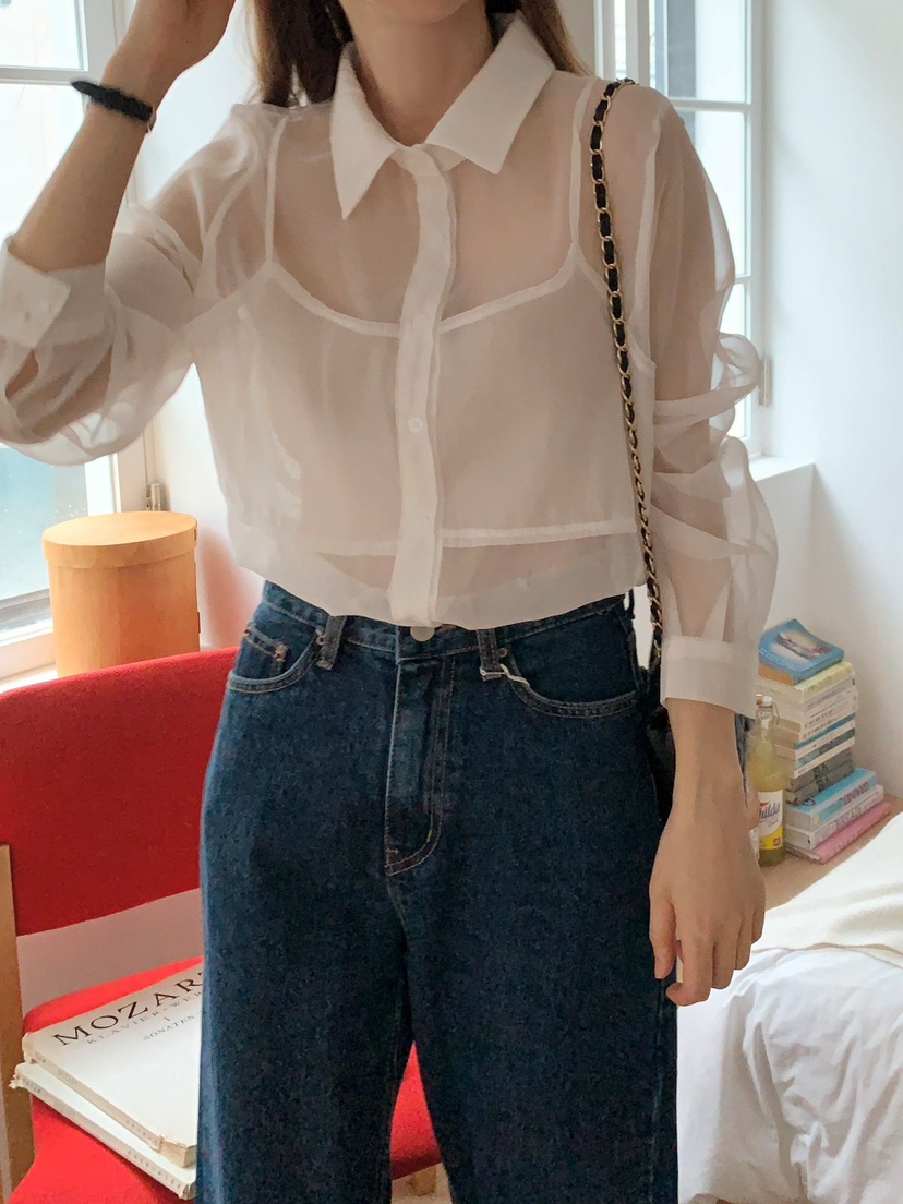 CRONG東大門㊣直郵女士新款真品推薦熱賣時尚休閑襯衫蕾絲衫CRONG襯衫/蕾絲衫